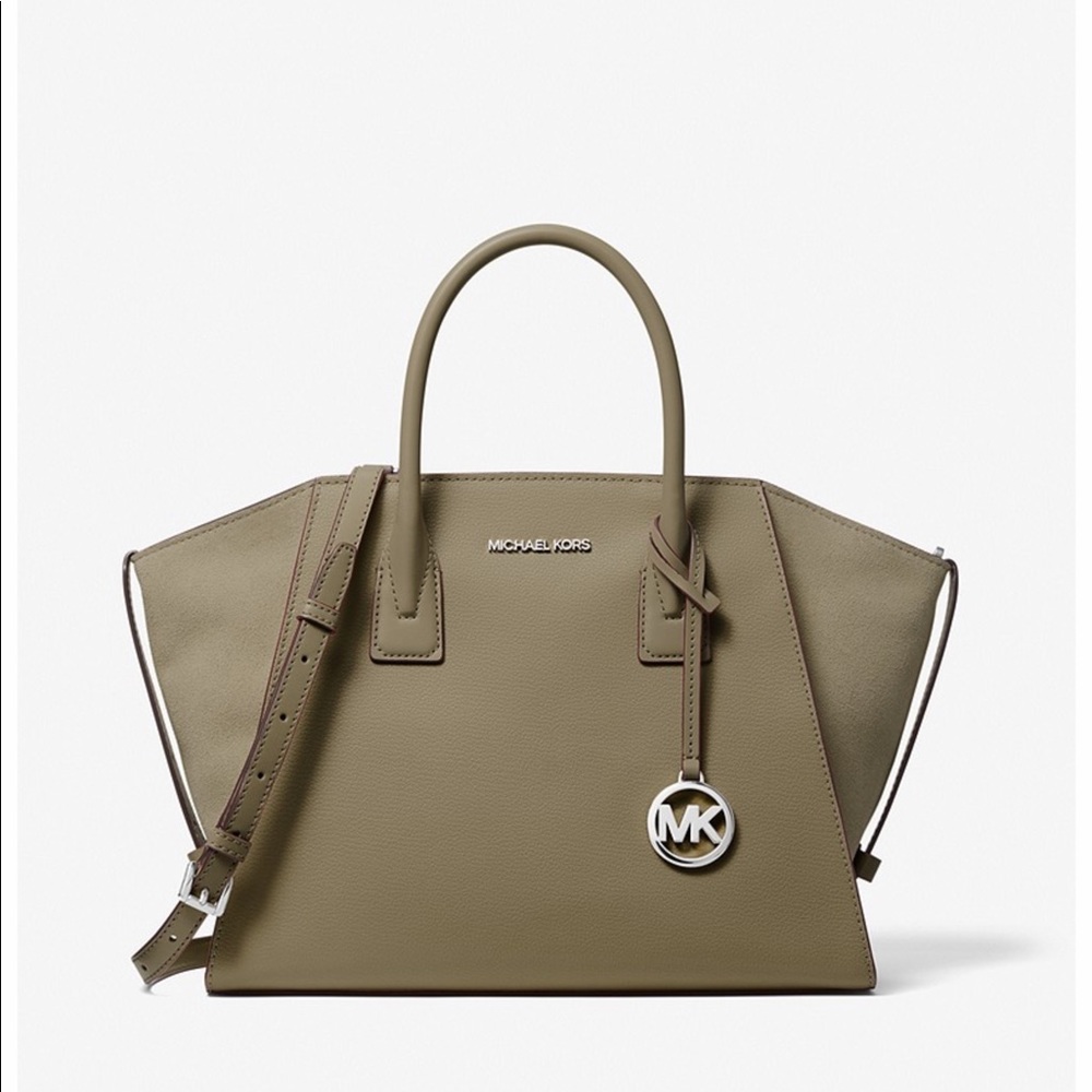 Reposhed Michael Kors Army Green Avril Large Leather Satchel FREE SHIPPING